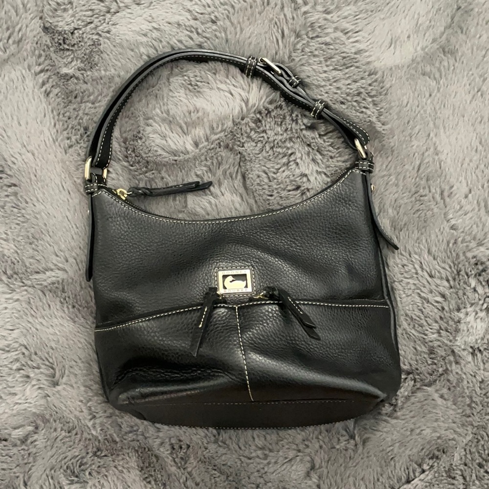 Dooney & Bourke Black Pebble Leather Shoulder Bag